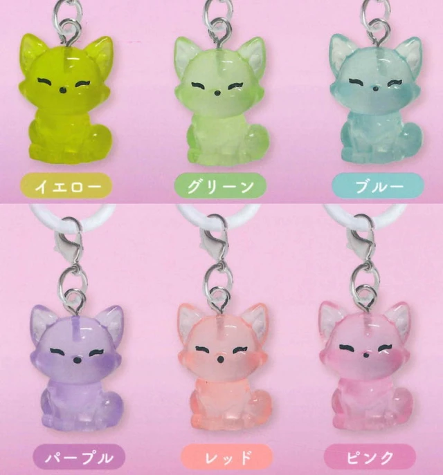 Alt view image 2 of 2 - Japan Colorful Fox Clear Petite Mark Charm Complete 6-Type Set