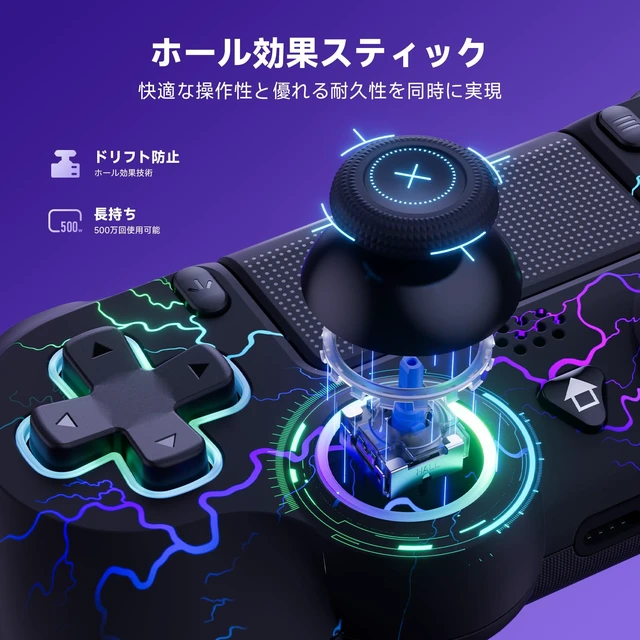 Alt view image 3 of 7 - Japan ECHTPower PS4 Wireless Controller Hall Effect Joysticks Back Buttons