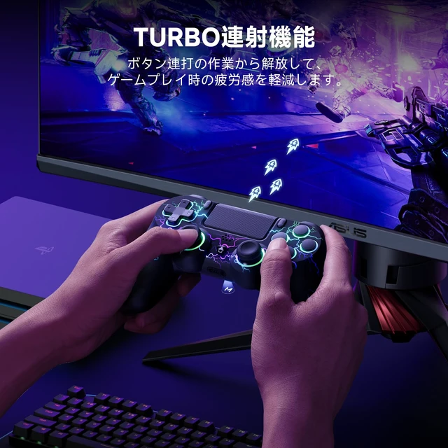 Alt view image 6 of 7 - Japan ECHTPower PS4 Wireless Controller Hall Effect Joysticks Back Buttons