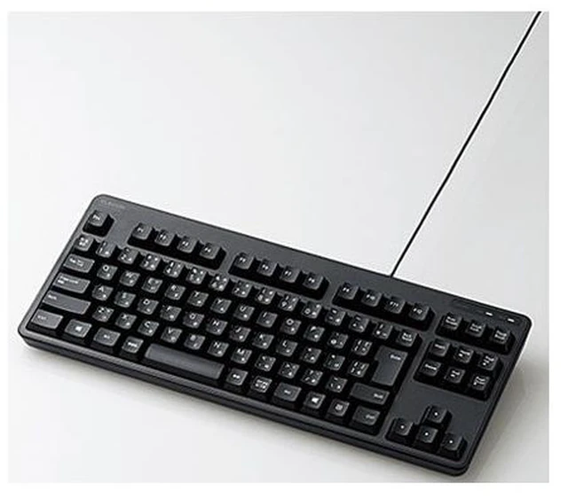 Main image of Japan ELECOM TK-FCM103BK Wired Keyboard 92-Key Japanese Layout Black