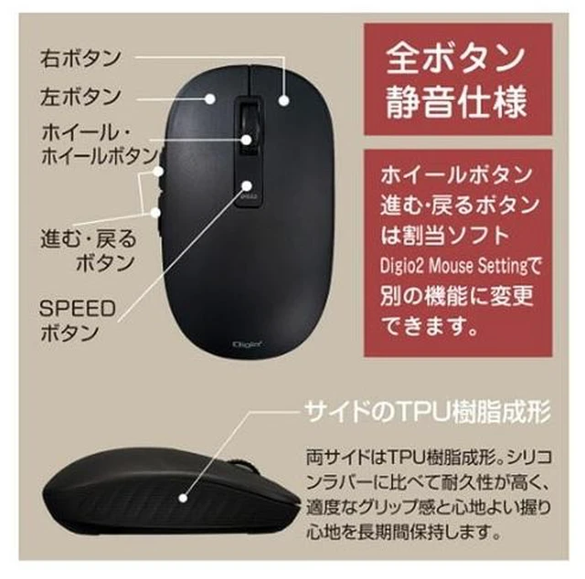 Alt view image 4 of 4 - Japan Nakabayashi MUS-RKF218 Pink Wireless Silent 5-Button BlueLED Mouse