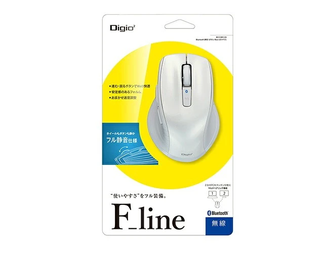 Alt view image 4 of 4 - Japan Nakabayashi MUS-BKF228W White F_line Bluetooth Silent 5-Button Mouse
