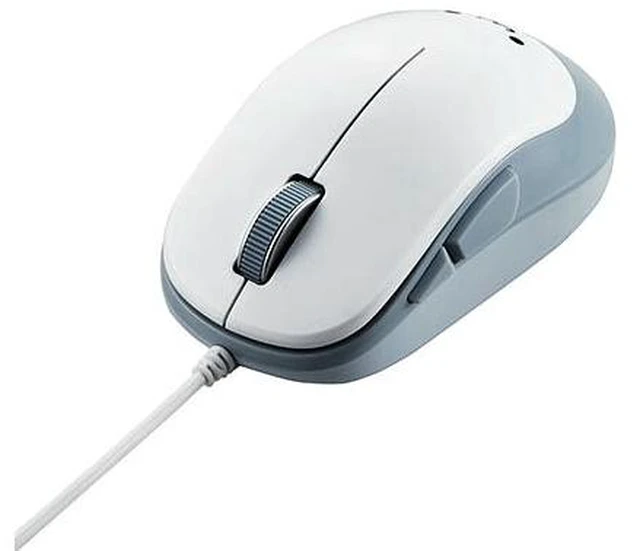 Main image of Japan ELECOM M-Y9UBWH White 5-Button BlueLED Wired Mouse