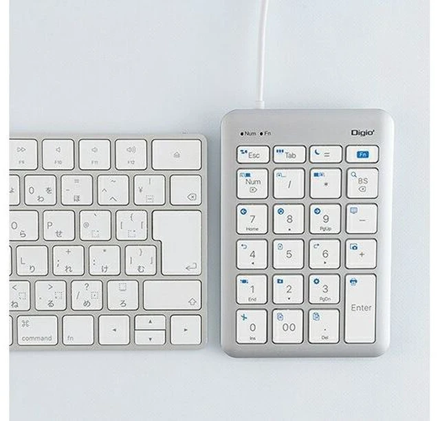 Alt view image 2 of 4 - Japan Nakabayashi TNK-SU235-SLW Silver White Wired USB Type-C Numeric Keypad