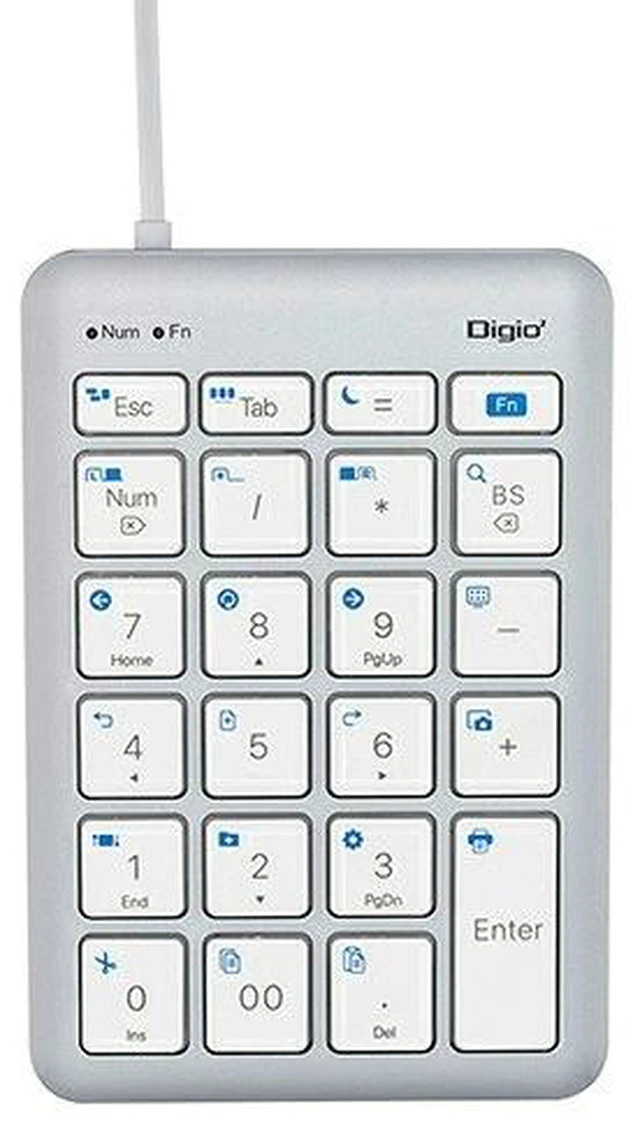 Main image of Japan Nakabayashi TNK-SU235-SLW Silver White Wired USB Type-C Numeric Keypad