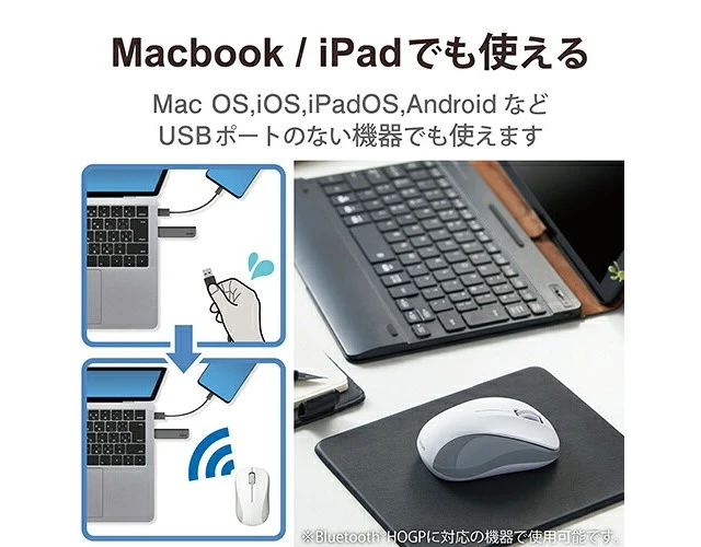 Alt view image 4 of 5 - Japan ELECOM Antibacterial Bluetooth 5.0 Silent IR Mouse S White