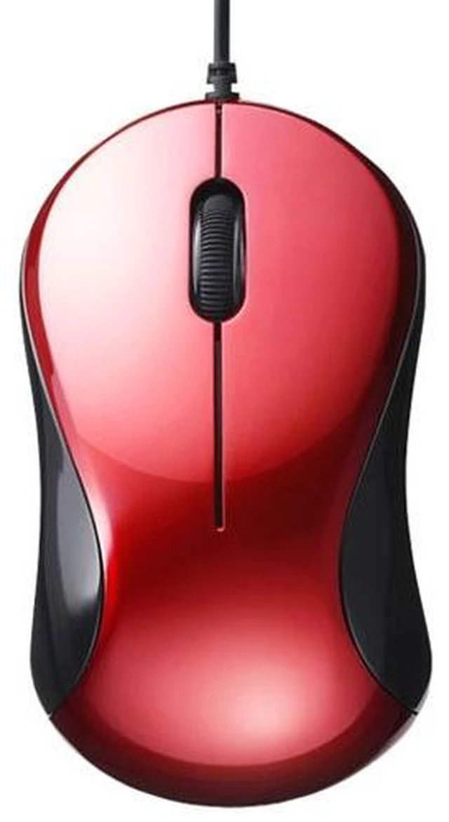 Main image of Japan BUFFALO BSMBU100RD Red USB BlueLED Mouse 3 Buttons