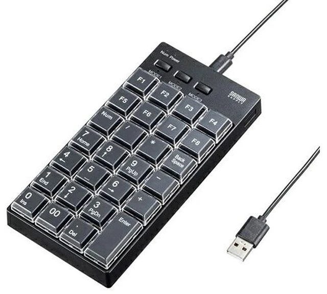 Number Keyboeard Japan Sanwa Supply NT-26UBK Programmable Numeric Keypad Wired Model ...
