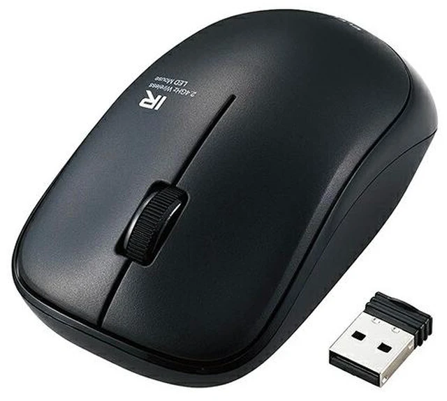 Main image of Japan ELECOM M-IR07DRSKBK Black Antibacterial Power-Saving Wireless Silent IR Mo