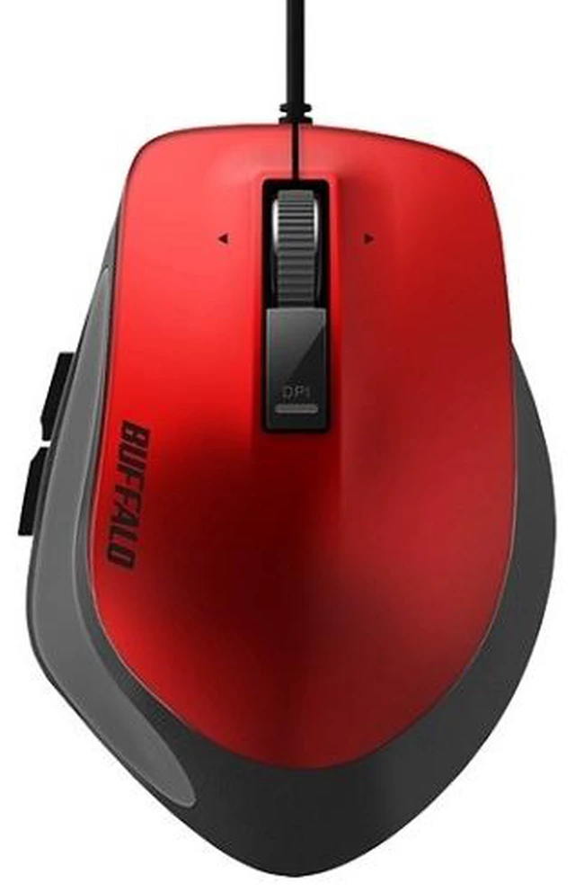 Main image of Japan BUFFALO BSMBU500MRD Red Wired BlueLED 5-Button Mouse