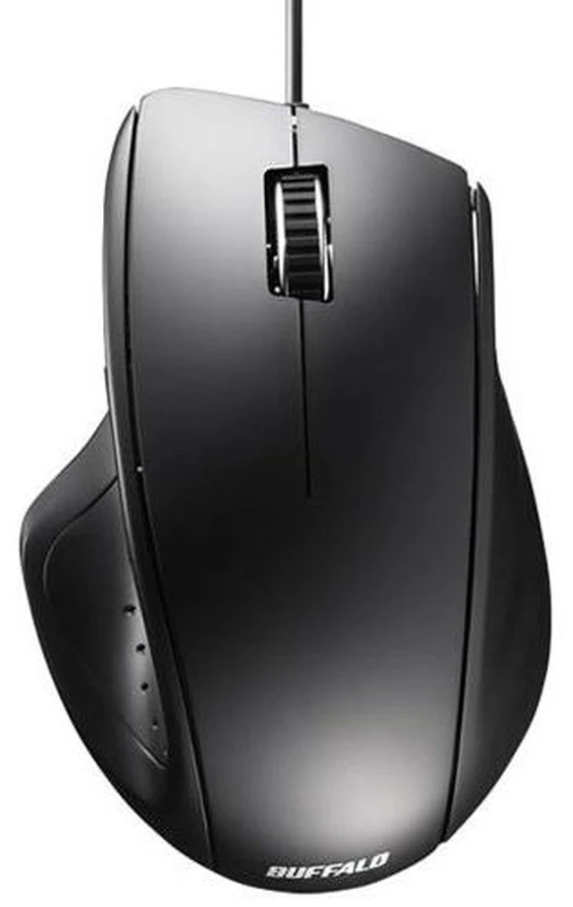 Main image of Japan BUFFALO BSMLU300BK Black USB Wired Laser Mouse 5 Buttons