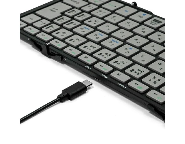 Alt view image 2 of 5 - Japan Arch Site MOBO Wired/Wireless Keyboard Japanese JIS 83 Keys Black Gray