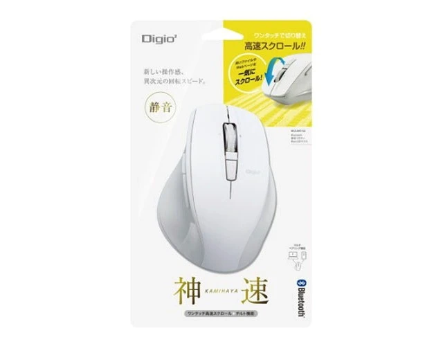 Alt view image 3 of 4 - Japan Nakabayashi Shinsoku Bluetooth Silent 5-Button BlueLED Mouse N White
