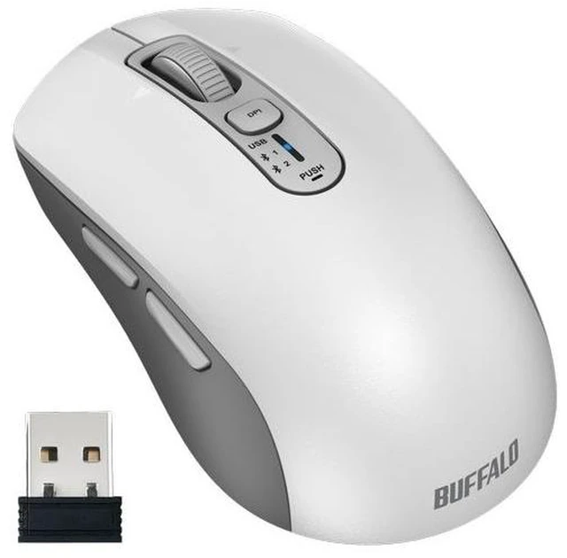 Main image of Japan BUFFALO BSMBB700WH White Bluetooth Wireless 2.4GHz Mouse with High-Speed S