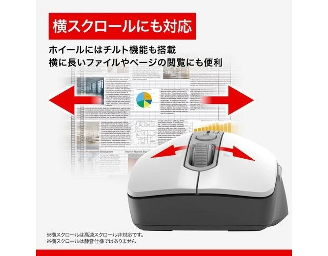 Alt view image 4 of 7 - Japan BUFFALO BSMBB700WH White Bluetooth Wireless 2.4GHz Mouse with High-Speed S