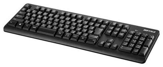Main image of Japan Buffalo BSKBB110BK Black Wireless Keyboard Japanese Layout 108 Keys