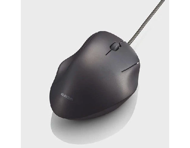 Alt view image 2 of 5 - Japan ELECOM Wired 3-Button Mouse M Size Black