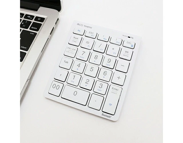 Alt view image 2 of 5 - Japan Miyoshi TENBT02-WH White Bluetooth 5.0 Wireless Tenkeyless Keypad