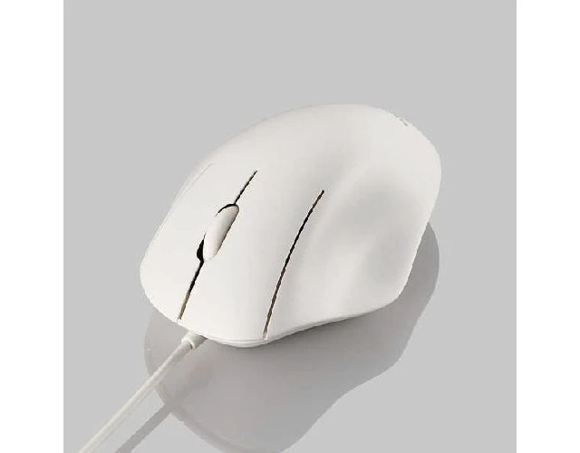 Alt view image 3 of 5 - Japan ELECOM M-SH11UBSKWH White Wired 3-Button Mouse S Size
