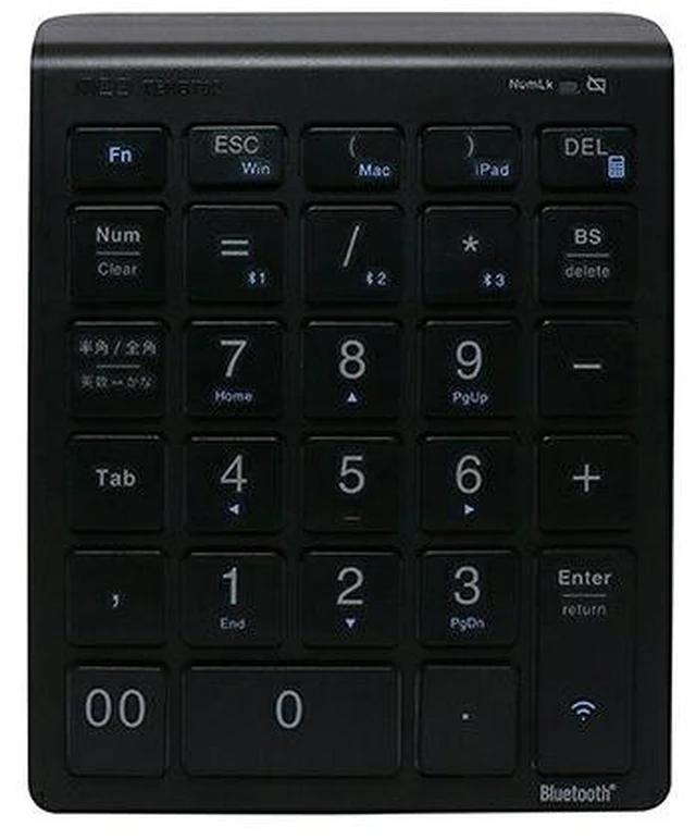 Main image of Japan Miyoshi TENBT02-BK Black Bluetooth 5.0 Wireless Tenkeyless Keypad