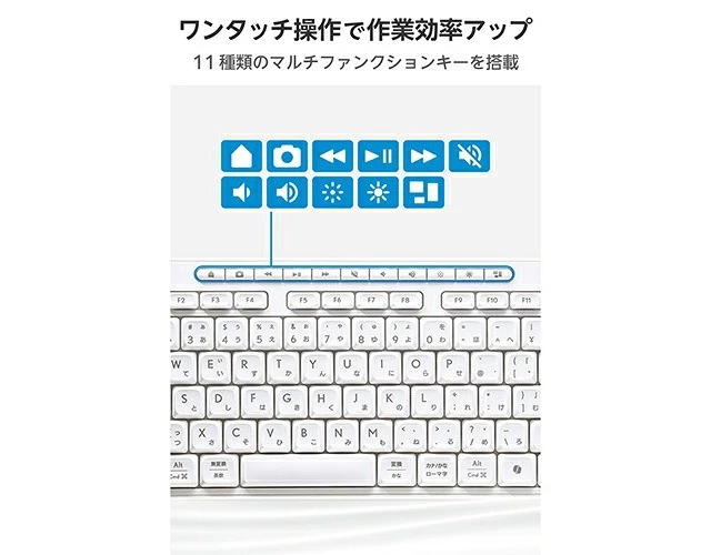 Alt view image 4 of 7 - Japan ELECOM TK-QT11FDMWH White Wireless Keyboard Silent Tenkeypad