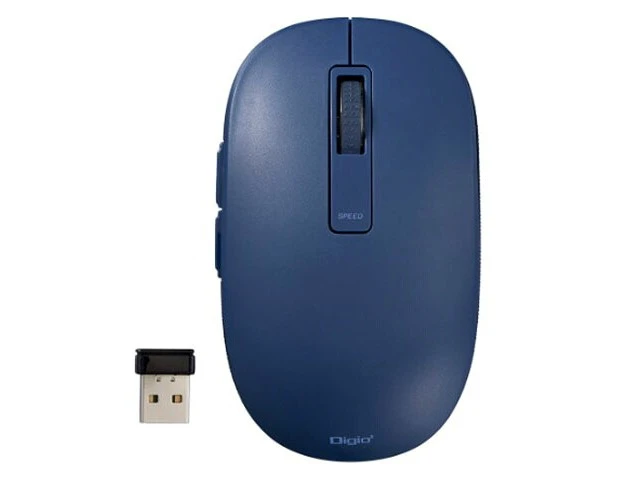 Alt view image 2 of 4 - Japan Nakabayashi MUS-RKF218NB Wireless Silent 5-Button BlueLED Mouse Navy