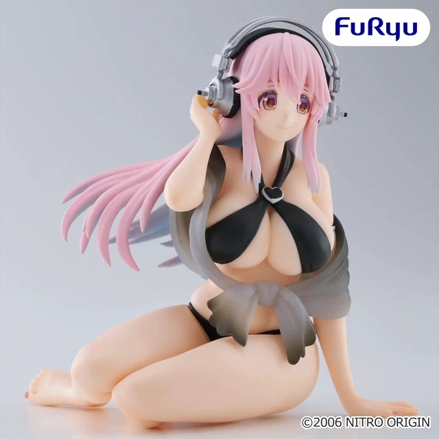 Main image of Super Sonico Noodle Stopper: Black Bikini Ver. Complete Figure US DUTY PAID