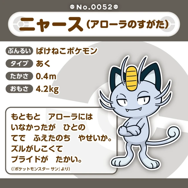 Alt view image 5 of 5 - Pokemon fit Meowth A052 Alolan Form Plush US Import Fees Included