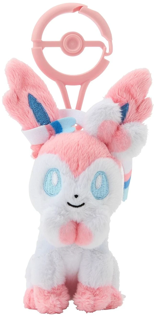 Main image of Japan Pokemon Sylveon with Carabiner Plush Keychain US Import Fees Included