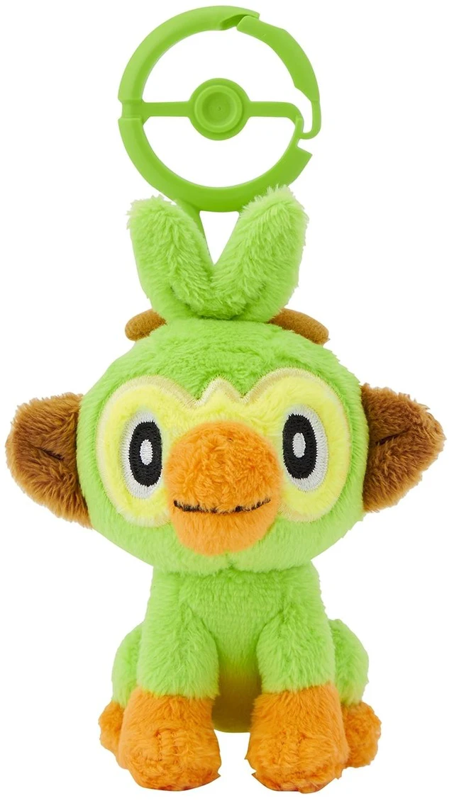 Main image of Japan Pokemon Grookey with Carabiner Plush Keychain US Import Fees Included