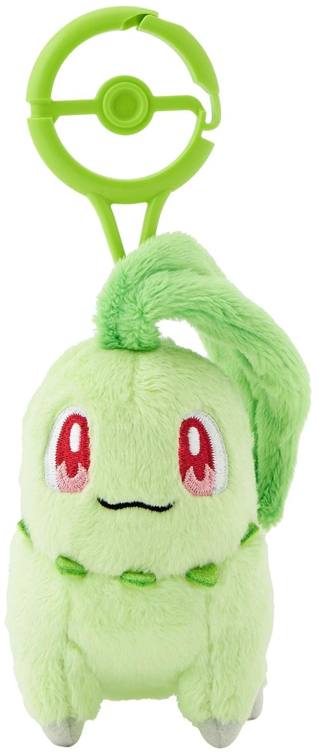 Main image of Japan Pokemon Chikorita With Carabiner Plush US Import Fees Included