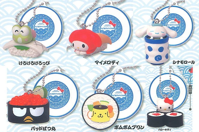 Alt view image 2 of 2 - IP4 Sanrio Characters Sushi Keychain Set of 6 US Import Fees Included