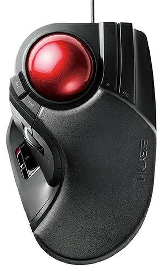 Main image of Japan ELECOM HUGE MHT1URXBK Black LL Size Wired Trackball Mouse US DUTY PAID