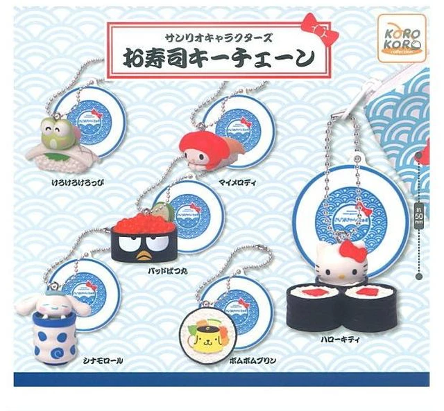 Main image of IP4 Sanrio Characters Sushi Keychain Set of 6 US Import Fees Included