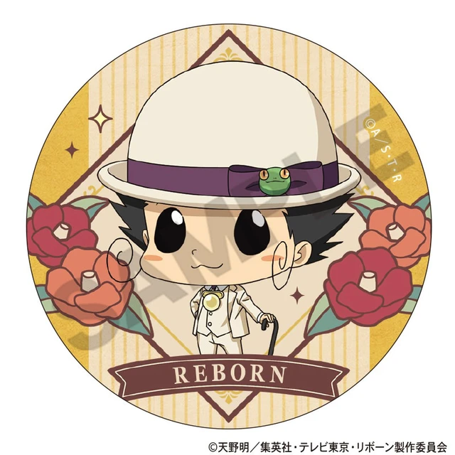 Alt view image 2 of 6 - Kurakkusu Katekyo Hitman Reborn! Retro Outfit Can Badge Box of 9 US DUTY PAID