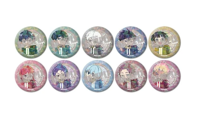 Alt view image 2 of 2 - Blue Lock Trading Holographic MOCHA Ver. Can Badge Box of 10 US DUTY PAID