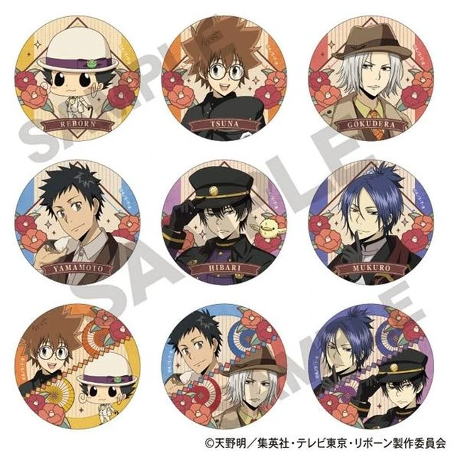 Main image of Kurakkusu Katekyo Hitman Reborn! Retro Outfit Can Badge Box of 9 US DUTY PAID