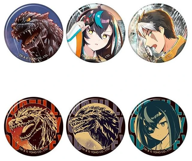 Main image of Movic Godzilla Galaxy Odyssey Badge Box of 6 US Import Fees Included