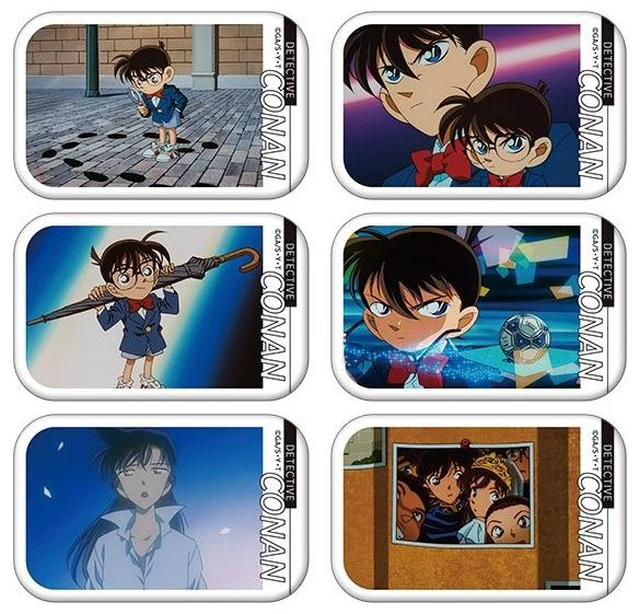 Main image of Movic Case Closed Memorial Square Can Badge Collection Vol. 1 Ending Box of 6
