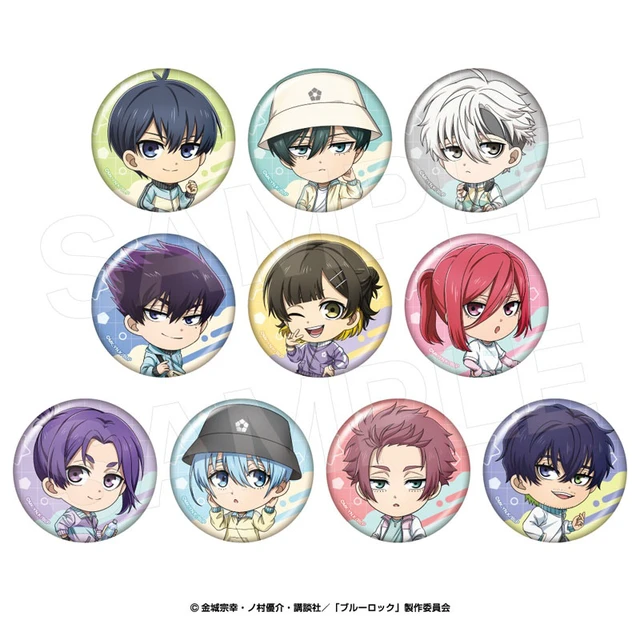Alt view image 2 of 2 - Blue Lock Pastel Wear Mini Badge Box of 10 US Import Fees Included