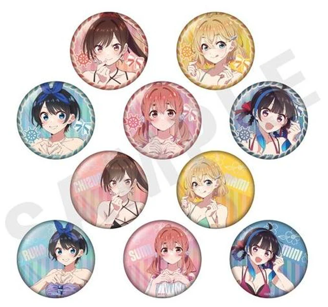 Main image of Rent-A-Girlfriend Trading Aurora Redesign Can Badge Set of 10 US DUTY PAID