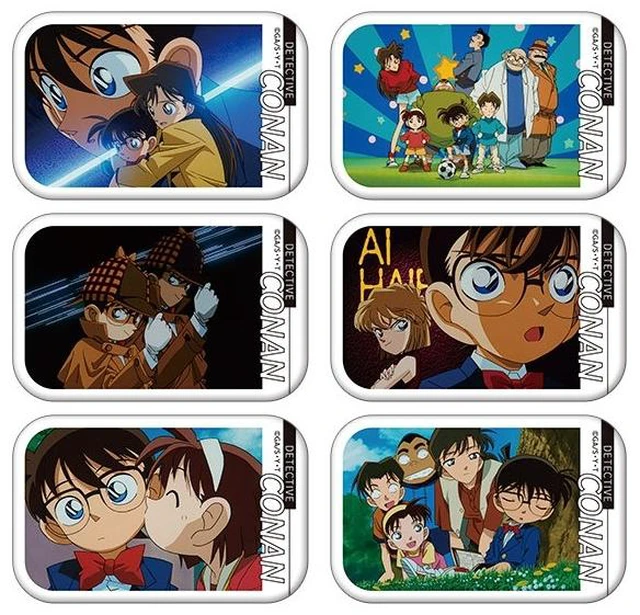 Main image of Movic Detective Conan Memorial Square Vol. 1 Opening Can Badge Box of 6