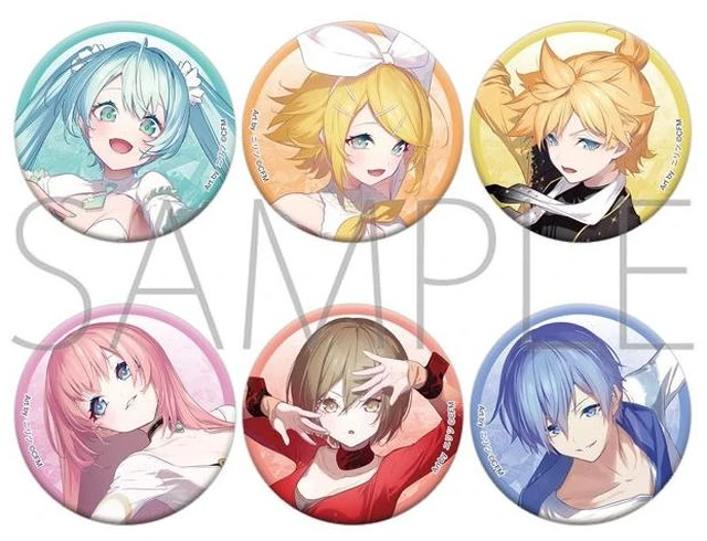 Main image of Movic Hatsune Miku Glitter Can Badge Box of 6 US Import Fees Included