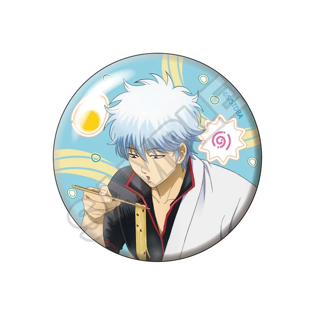 Alt view image 2 of 6 - GRANUP Gintama No Bad Guys Among Noodle Lovers Can Badge Box of 6 US DUTY PAID