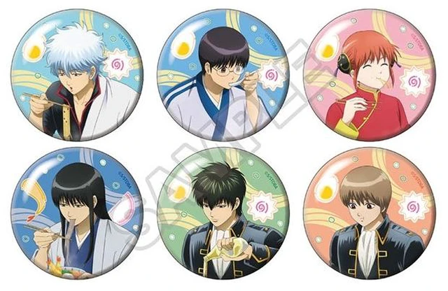 Main image of GRANUP Gintama No Bad Guys Among Noodle Lovers Can Badge Box of 6 US DUTY PAID
