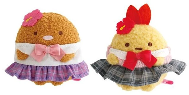 Main image of Japan San-X Tonkatsu & Ebi Furai no Shippo Age Gal Plush Set of 2 US DUTY PAID