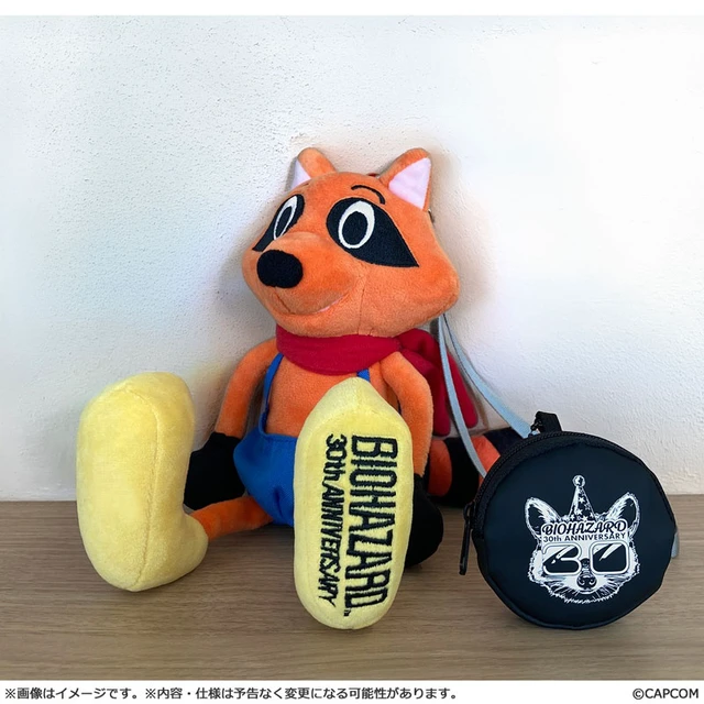 Alt view image 3 of 4 - Capcom Resident Evil Raccoon-kun 30th Anniversary Plush US Import Fees Included
