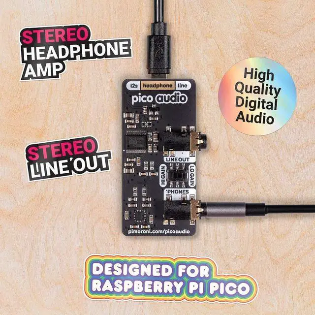 Alt view image 8 of 8 - Pimoroni PIM544 PICO Audio Pack LINE-Out and Headphone AMP