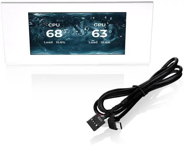 Alt view image 6 of 10 - Thermaltake View 600 TG 6.0 Inch LCD Screen Panel Kit; LCD and Panel; 1480x720p; TTRGBPlus 3.0 Supported; Type-C to USB (9-Pin); White; AC-080-OO6NAN-A1