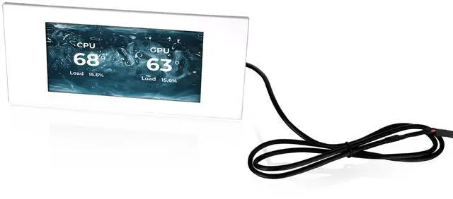 Alt view image 10 of 10 - Thermaltake View 600 TG 6.0 Inch LCD Screen Panel Kit; LCD and Panel; 1480x720p; TTRGBPlus 3.0 Supported; Type-C to USB (9-Pin); White; AC-080-OO6NAN-A1